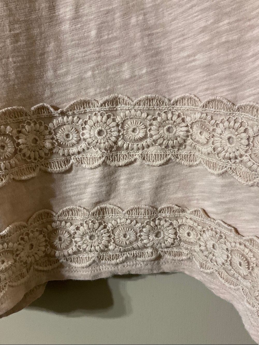 LOGO by Lori Goldstein  V-Neck Lace-Hem Tunic - Picture 3 of 8